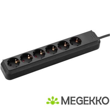 Brennenstuhl Eco-Line stekkerdoos 6 AC aansluitingen zwart, Verzenden, Nieuw