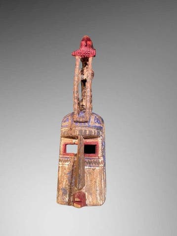 Uitzonderlijk Dogon-masker - masker van een aap die maïs eet