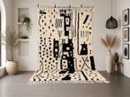 Tapis marocain blanc et noir en laine naturelle - Tapis -, Maison & Meubles