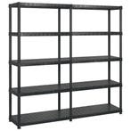 vidaXL Opbergrek 5-laags 183x45,7x185 cm kunststof zwart, Verzenden, Nieuw
