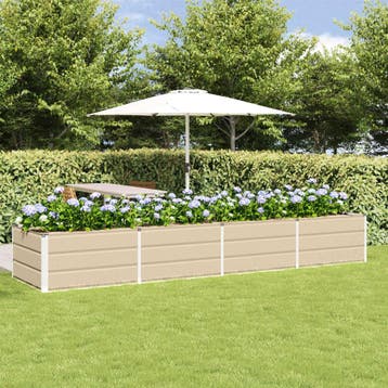 vidaXL Plantenbak Ivoor 320 x 80 x 45 cm Staal, Verzenden