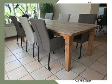 Set van 6 leren eetkamerstoelen met en zonder wieltjes -, Ophalen of Verzenden