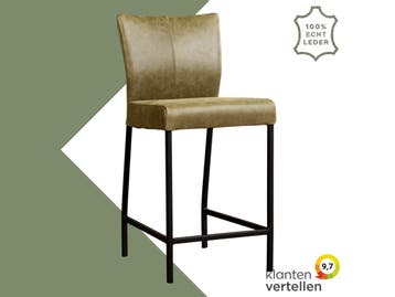 Leren barkruk Revolt laag - Vintage Olive (olijf/groen) -, Ophalen of Verzenden