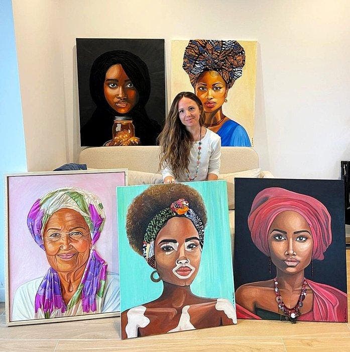 Ana Sánchez Ramíre - Mujer Majestuosa, Antiquités & Art, Art | Peinture | Moderne
