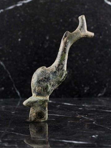 Oud-Romeins, Keizerrijk Brons Dolfijnfiguur - 13 cm
