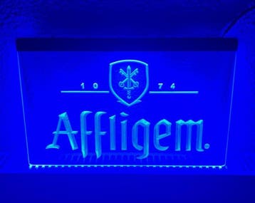 Affligem neon bord lamp LED verlichting reclame lichtbak *bl, Verzenden, Nieuw