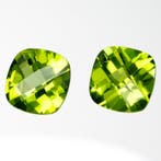 2 pcs Groen, Geel Olivijn - 4.30 ct - nternational Colored, Nieuw