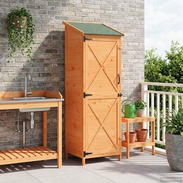 vidaXL Tuin Shed Bruin 59,5 x 56 x 176,5 cm Massief, Verzenden