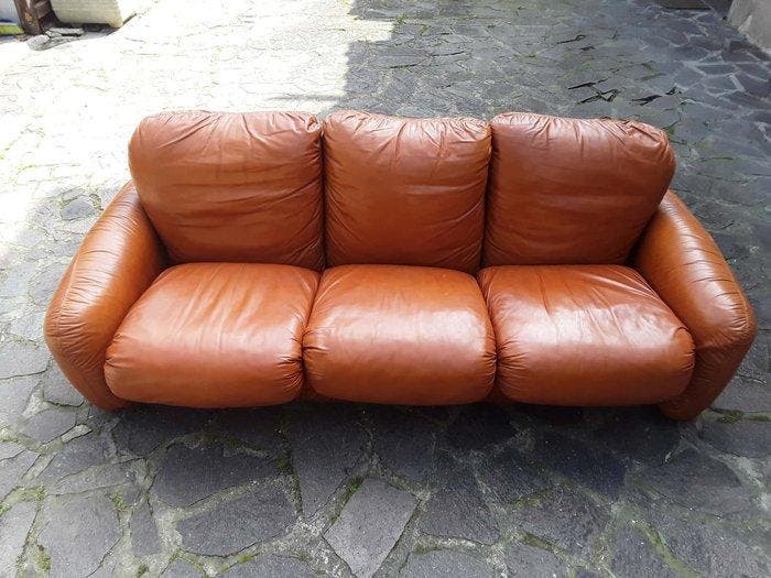 Busnelli - Arrigo Arrigoni - Piumotto - Sofa - Leder, Antiquités & Art, Antiquités | Meubles | Chaises & Canapés