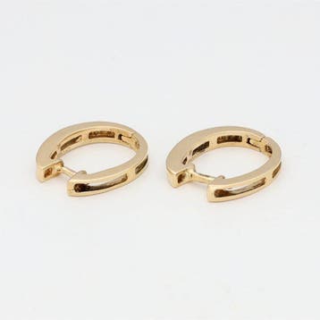 Boucles doreilles - 14 carats Or jaune Diamant (Naturelle)