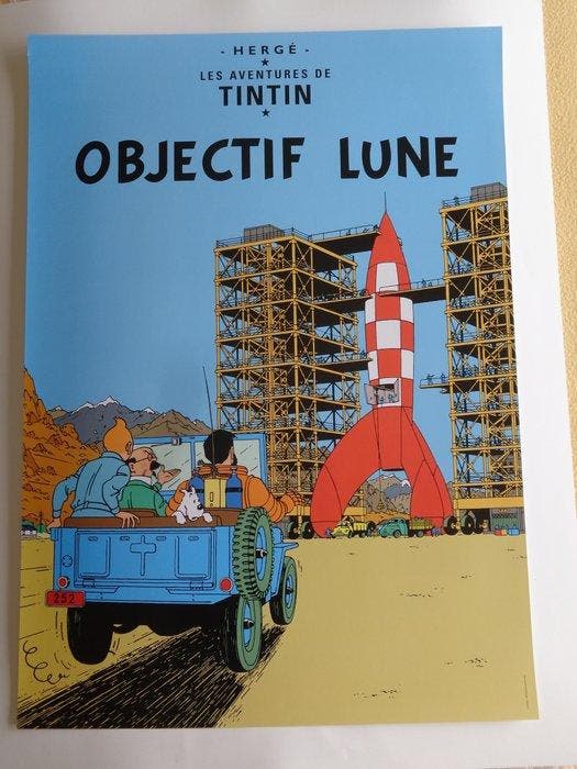 Hergé - Sérigraphie Tintinimaginatio - Objectif Lune + On a, Boeken, Stripverhalen