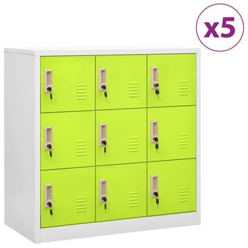 vidaXL Lockerkasten 5 st 90x45x92,5 cm staal lichtgrijs en, Huis en Inrichting, Kasten | Overige, Verzenden, Nieuw