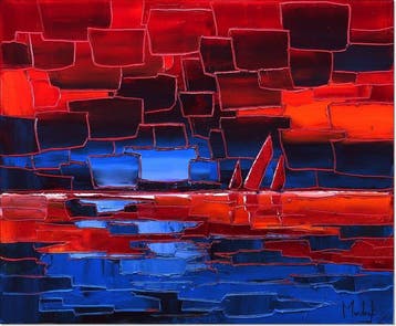 Caroline Mandrafina - Pfleger  Voiliers au crépuscule