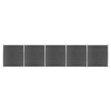vidaXL Schuttingpanelenset 872x186 cm HKC zwart, Verzenden