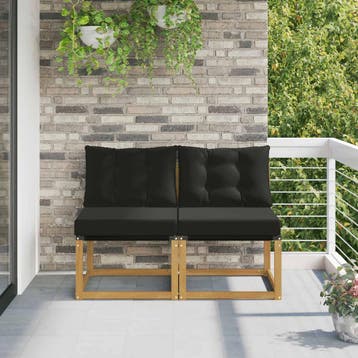 vidaXL 2 Stuk Buiten Midden Sofa Massief acaciahout en, Verzenden, Nieuw