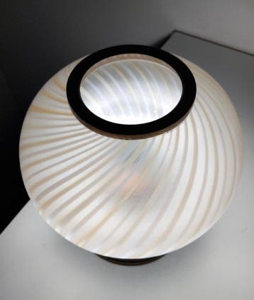 Lampe de table - Verre, Laiton - Verre vintage artistique, Antiquités & Art