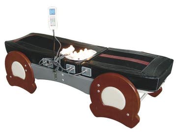 Veiling - Luxe Verwarmd Massagebed met decoratief houten fra, Nieuw