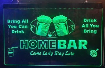 Home bar neon bord lamp LED cafe verlichting reclame lichtba, Verzenden, Nieuw