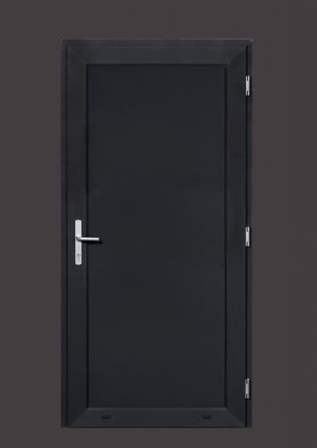 PVC Deur vol paneel basic b98xh200 cm antraciet L, Minder dan 250 cm, Kunststof, Tuinhuis, Nieuw