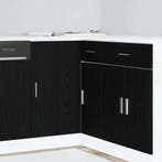 vidaXL Keuken Hoek Basis Kast met opslag Zwart eiken 86 x 46, Huis en Inrichting, Verzenden, Nieuw