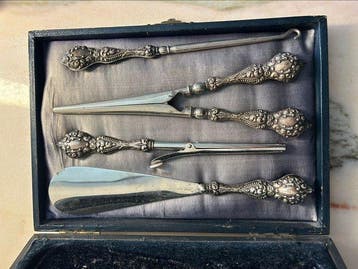 Bestekset (4) - .925 zilver - Messenset met zilveren