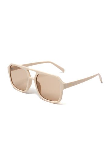 Influencer Zonnebril Beige Montuur Beige Glazen Social Media, Ophalen of Verzenden, Nieuw