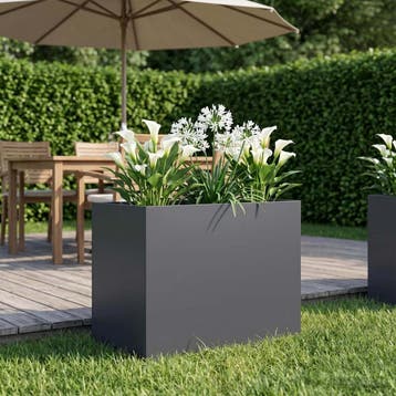 vidaXL Plantenbak Antraciet 50 x 40 x 50 cm Koudgewalst, Verzenden, Nieuw
