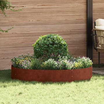 vidaXL Plantenring Roestig 120 x 120 x 20 cm weervast staal, Tuin en Terras, Verzenden, Nieuw