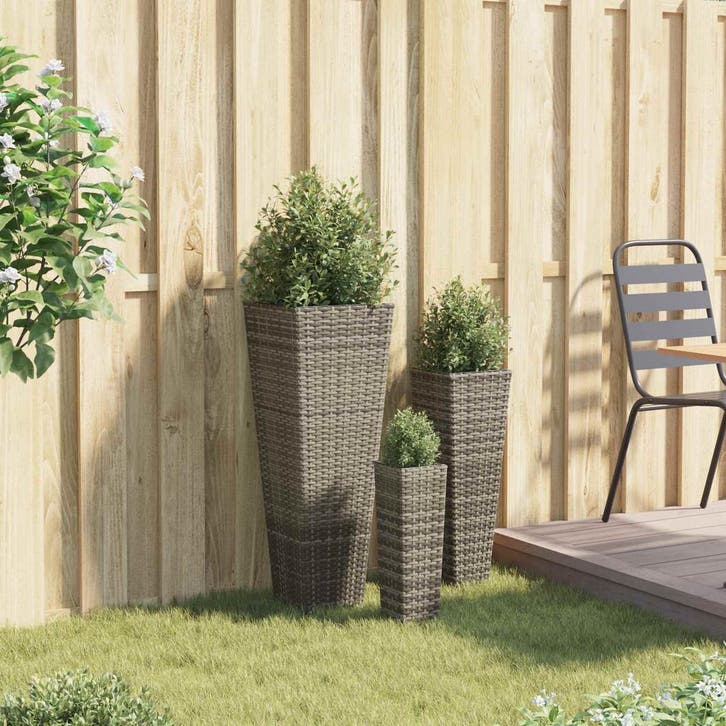 vidaXL Buiten Set 3 pcs Metaal, Jardin & Terrasse, Pots de fleurs, Envoi