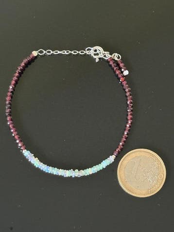 Zilver - Armband - Ethiopische opal, granaat, Verzamelen