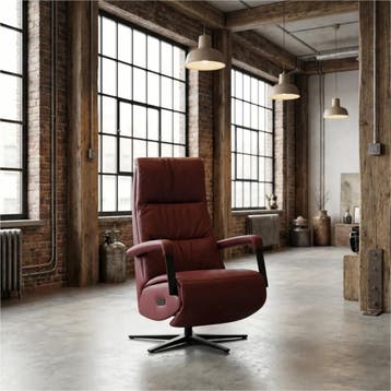 Leren elektrisch relaxfauteuil Core - Massif Rubino, Ophalen of Verzenden