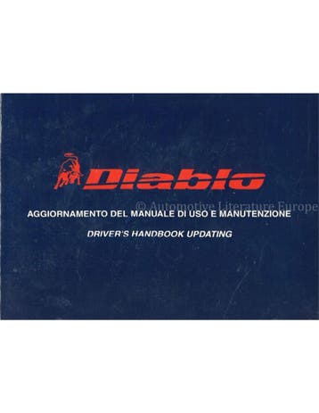 1998 LAMBORGHINI DIABLO UPDATE INSTRUCTIEBOEKJE, Ophalen of Verzenden