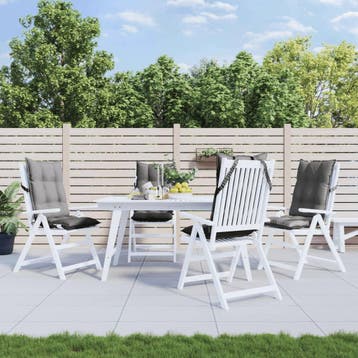 vidaXL Stoelkussens 4 st hoge rug oxford stof grijs, Verzenden, Nieuw