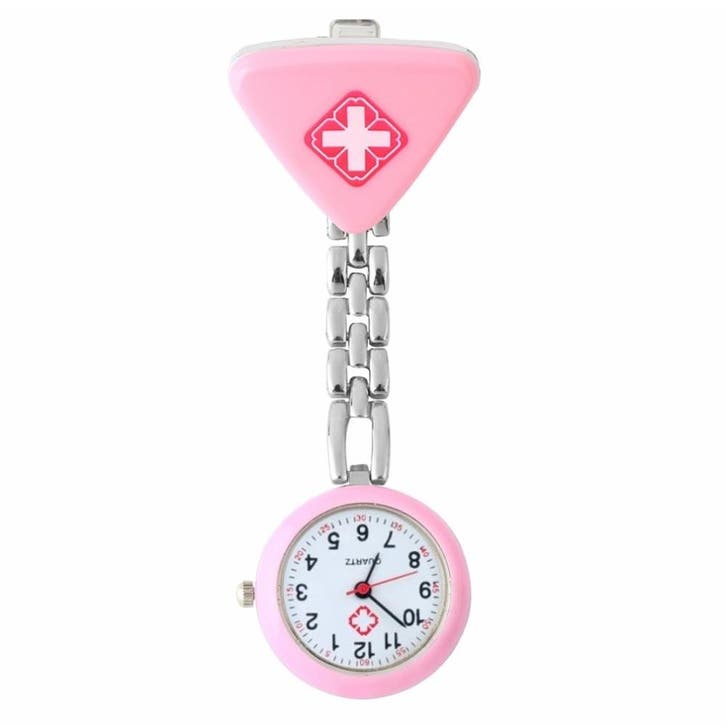 Fako - Verpleegstershorloge - Driehoek - Roze, Handtassen en Accessoires, Horloges | Dames, Verzenden