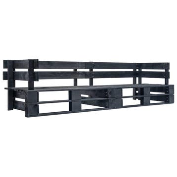 vidaXL Tuinbank 2-zits pallet hout zwart, Verzenden