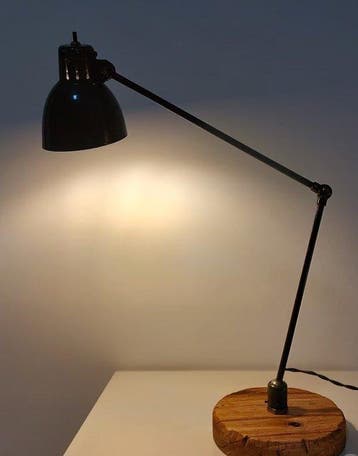 Lamp - Staal - Industriële lamp, Antiek en Kunst
