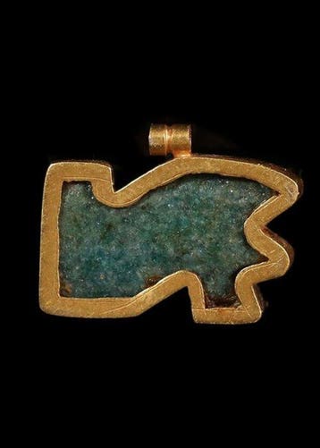 Oude Egypte, derde tussenperiode Faience Wedjat-amulet in
