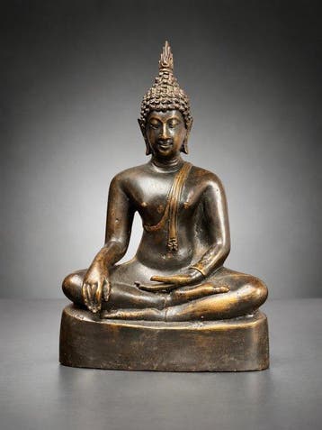 Bouddha - Sukhothai - Bronze - Thaïlande, Antiek en Kunst