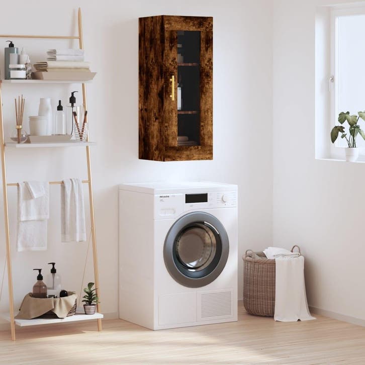 vidaXL Bovenkast 34,5x34x90 cm gerookt eikenkleurig, Maison & Meubles, Armoires | Dressoirs, Envoi