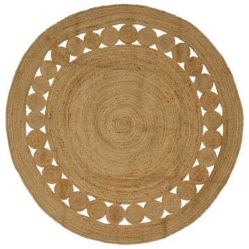 vidaXL Vloerkleden Naturel Ø 210 cm Jute, Verzenden, Nieuw