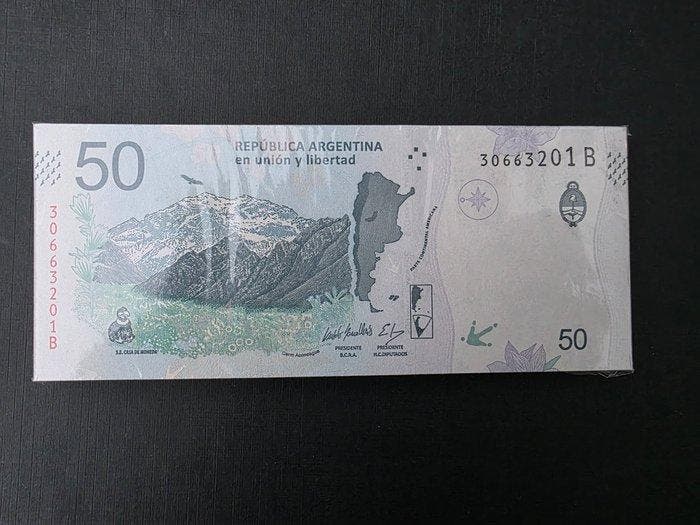 Argentinië. - 100 x 50 Pesos - 2018 - Pick 363 (Zonder, Postzegels en Munten, Bankbiljetten | Europa | Niet-Eurobiljetten