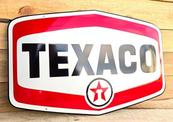 Vintage Texaco Emaille bord, Verzenden