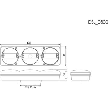 Led Achterlicht Rechthoekig 5 Functies + Mistlamp Links, Verzenden, Nieuw