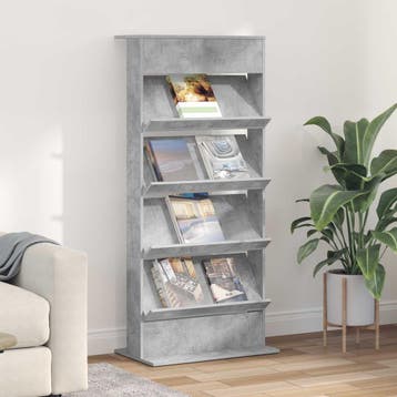 vidaXL Tijdschriftenrek Beton Grijs 70 x 41 x 156 cm Bewerkt, Verzenden, Nieuw