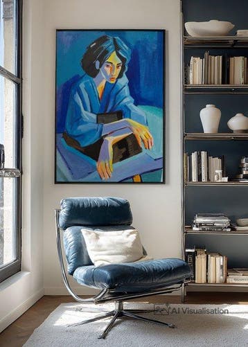 E. García - Retrato azul XL