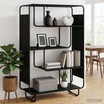 vidaXL Highboard Zwart eiken 93.5 x 37.5 x 144 cm Bewerkt, Verzenden