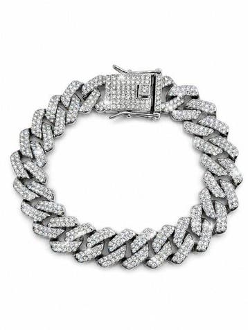 Sans prix de réserve - Bracelet Argent - Bracelet Cuban Link
