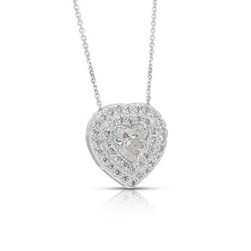 Ketting met hanger - 18 karaat Witgoud - 2.51ct. tw. Diamant