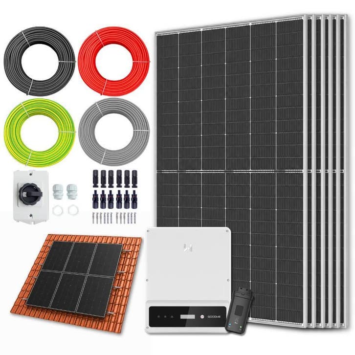 Zonnepanelen pakket voor schuindak - 3.4 kW - 6x 560, Bricolage & Construction, Panneaux solaires & Accessoires, Enlèvement ou Envoi