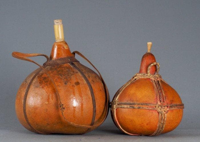 Container - Leder, kalebas - Dassanetch Rendille, Antiek en Kunst, Kunst | Niet-Westerse kunst